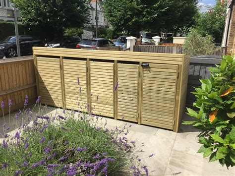 Contemporary Style Wheelie Bin Store Western Red Cedar