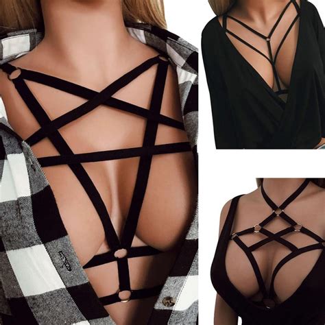 Sexy Women Hollow Out Elastic Cage Bra Bandage Strappy Bustier Harness Crop Top Buy At A Low