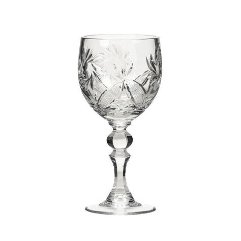 Neman Glassworks 5 Oz Russian Crystal Wine Goblet Glasses 6 Pc Vinta