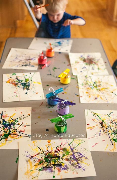Painting With Yarn Process Art Activity For Toddlers