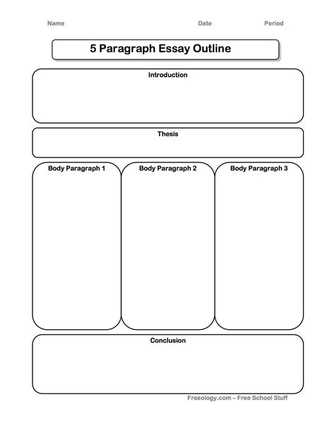 Great 5 Paragraph Expository Essay Graphic Organizer I Would Have My