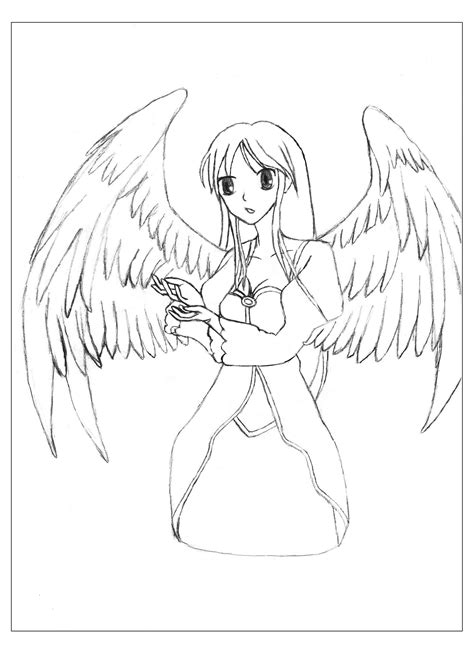Manga Angel Manga Anime Adult Coloring Pages