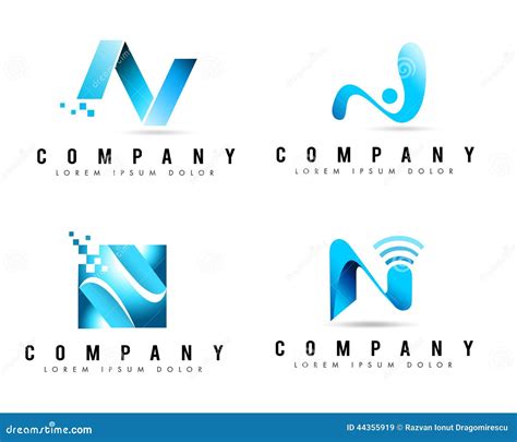 Logotipos Da Letra N Ilustração Stock Ilustração De Azul 44355919