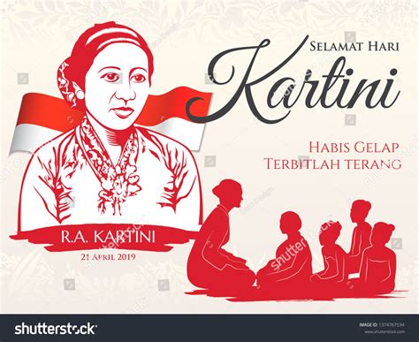 Jakarta Indonesia April 21 2018 Kartini Stock Vector Royalty Free