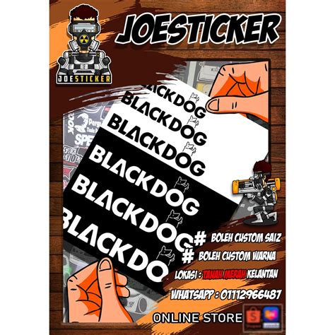 Sticker Blackdog Pelbagai Saiz Ada Dua Pilihan Warna Hitamputih 1