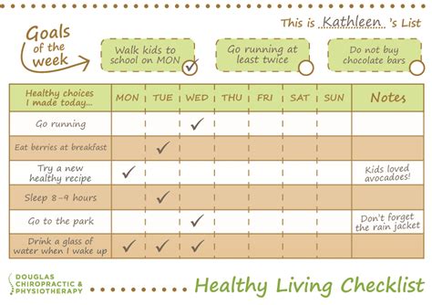 Download And Print Your Healthy Living Checklist