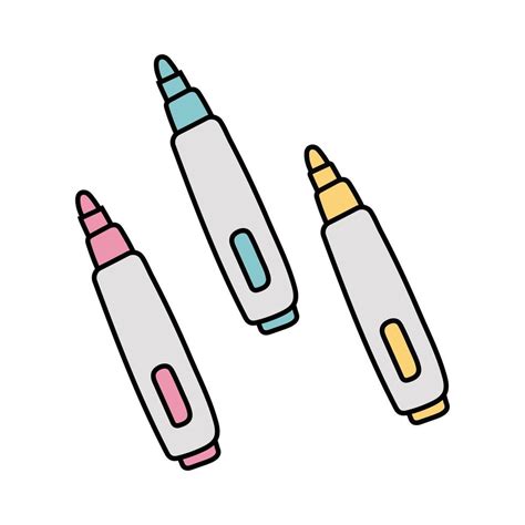 marcadores de material escolar ícones de estilo de formato livre