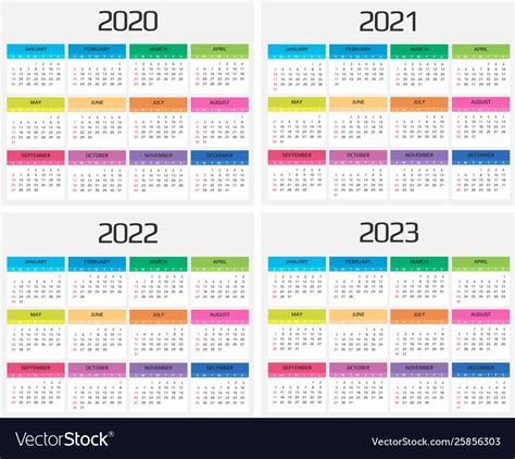 3 Year Calendar Printable 2021 2022 2023