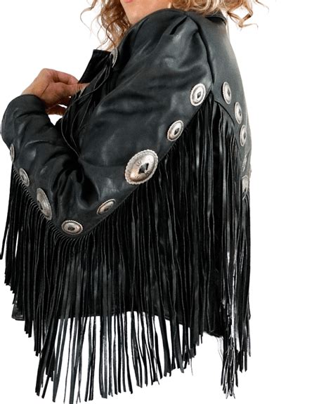 Vintage 80’s Black Leather Fringe Motorcycle Biker Jacket Shop Thrilling