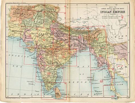 Filekey To Section Maps Plates 22 To 36 Of The Indian Empire