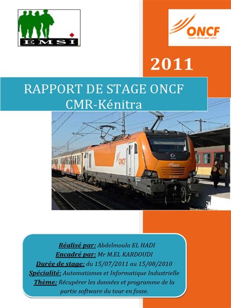 Rapport De Stage Oncf Pdf Véhicules Ingénierie Des Transports