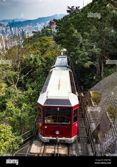 Peak Tram Hong Kong Running From Admiralty To Victoria Peak Giving A