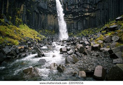 Svartifoss Black Waterfall Iceland Stock Photo Edit Now 220590556