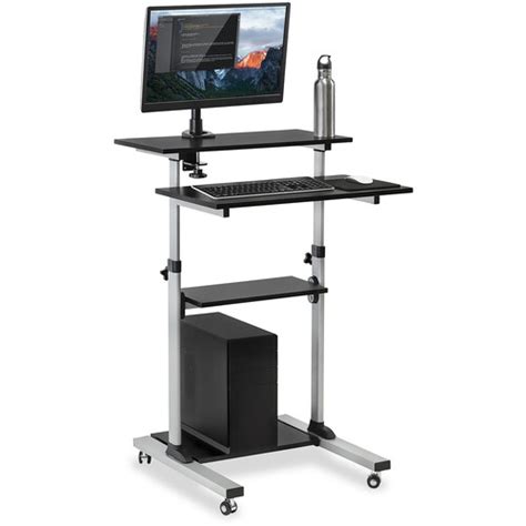 Mount It Rolling Computer Workstation With Monitor Mount