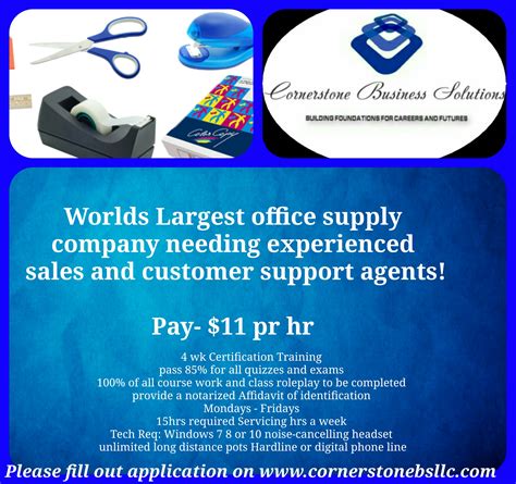 Customer Service And Sales Opportunity For Worlds Largest Office Supply