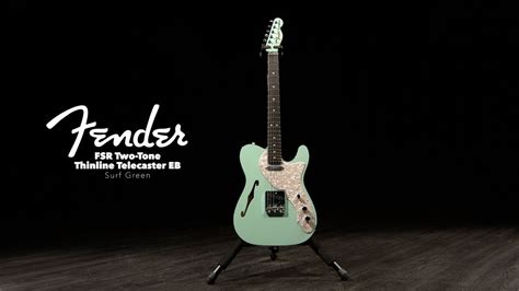 Fender Fsr Two Tone Thinline Telecaster Eb Surf Green Gear4music Demo Youtube