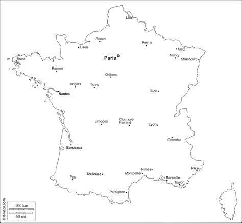 4 Practical Free Printable Outlined France Maps 2022