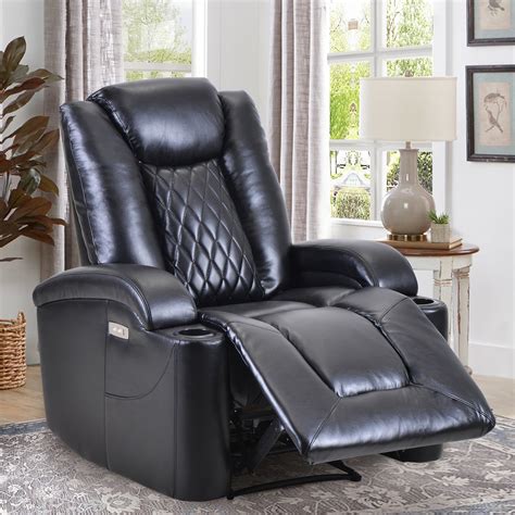 Topcobe Faux Leather Recliner Black