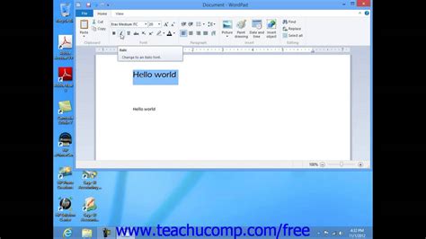 Windows 8 Tutorial Formatting Text In Wordpad Microsoft Training Lesson