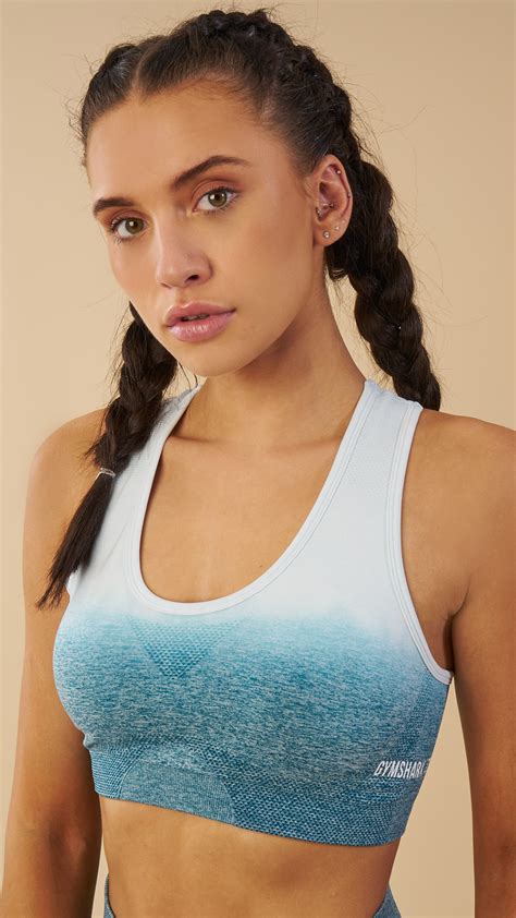 The Gymshark Ombre Seamless Sports Bra Comes Complete With Removable Pads And Printed Logo