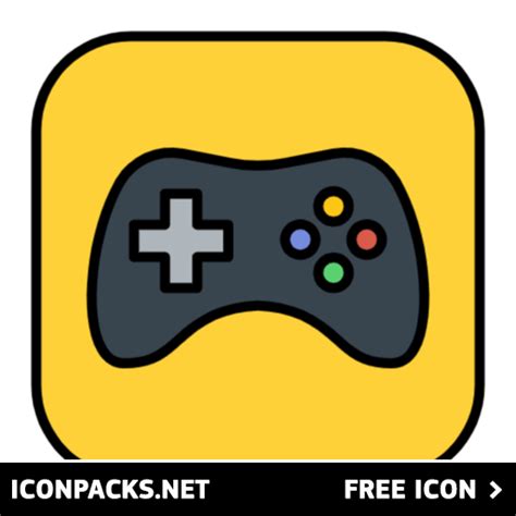 Free Gaming Joystick Yellow Square Rounded Symbol Svg Png Icon