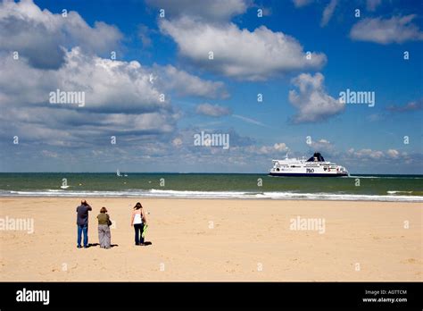 Ferry Boat In The Strait Of Dover In The English Channel At Calais In