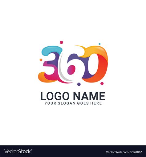 360 Colorful Logo Design Editable Colorful Modern Vector Image