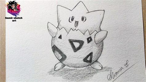 How To Draw Togepi Legendary Pokemon Togepi Simple Sketch Step By Steps Drawing