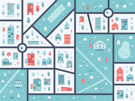 City Map City Maps Design Illustrated Map City Map