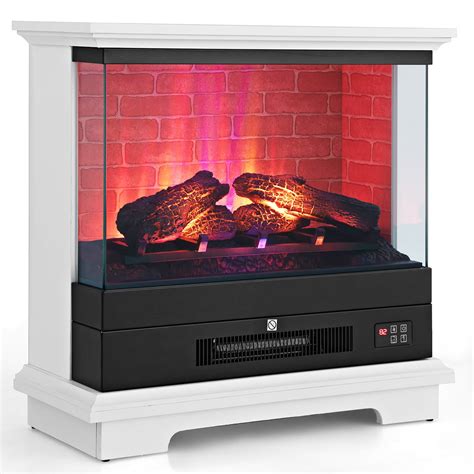 Costway 27 Freestanding Electric Fireplace Heater W 3 Level Flame