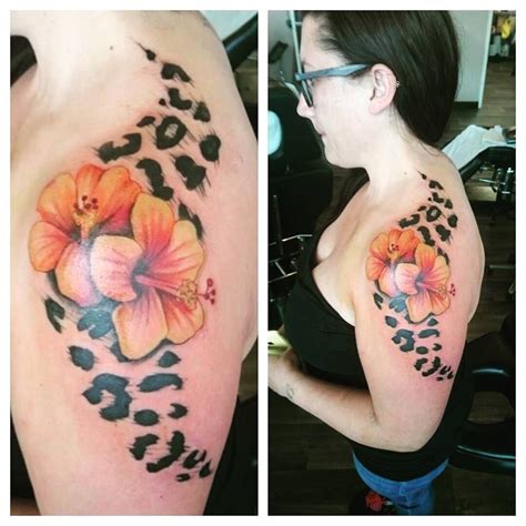 Cheetah Print And Flower Tattoo