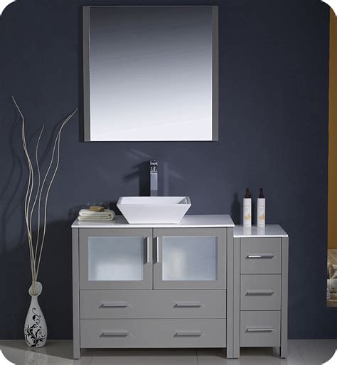48 Modern Bathroom Vanity Vessel Sink With Color Faucet And Linen