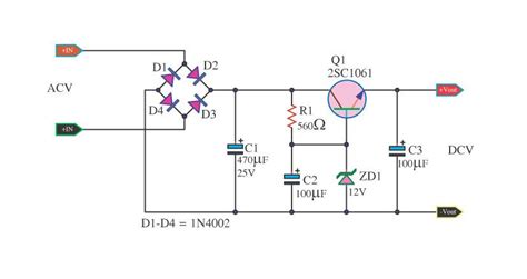 Zenerdiode Voltage Regulator Circuit Allows Current To Flow From Its