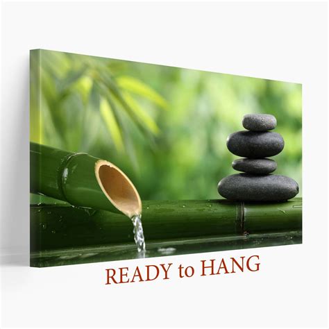 Spa Garden Canvas Print Spa Wall Art Bamboo Print Spa Canvas Art