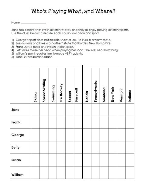 Logic Puzzle Worksheets Worksheet24
