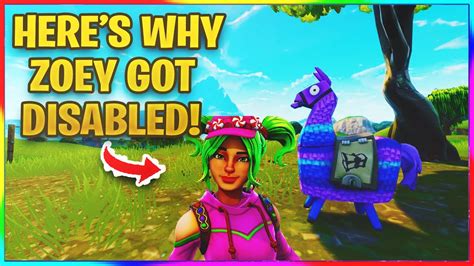 New Heres Why Zoey Got Disabled Fortnite News And Info Youtube