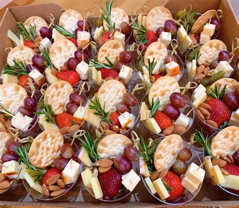 Individual Charcuterie Cups Party Food Buffet Charcuterie Recipes
