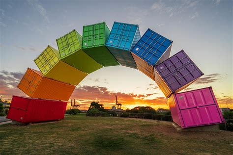 Rainbow Containers Fremantle At Sunset Geoffrey Palmer Flickr