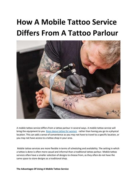 How A Mobile Tattoo Service Differs From A Tattoo Parlour By