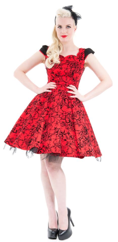 Hearts And Roses Kleid Selena Rot Schwarz Rockabilly Fashion Kleidung Kleid