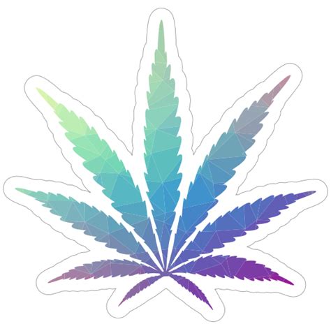 Colorful Geometric Pot Leaf Hippie Sticker
