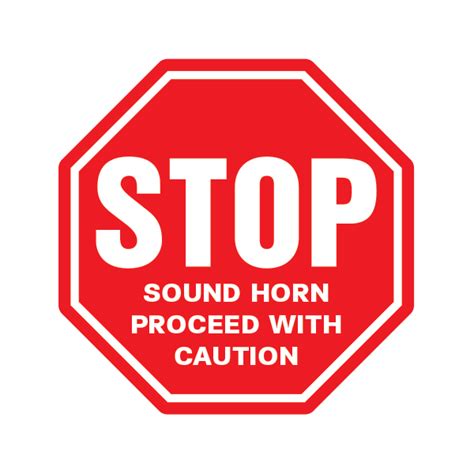 Printed Vinyl Stop Sound Horn Proceed With Caution Stickers Factory