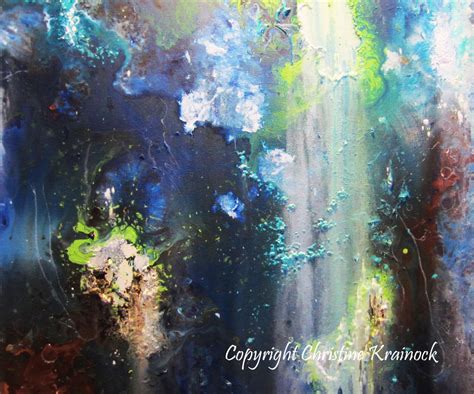 Giclee Prints Art Abstract Painting Modern Blue Canvas Print Etsy