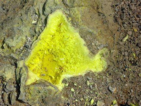 Yellow Sulphur Crystals Crater Hills Yellowstone National Park Wyoming