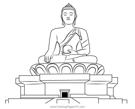 Buddha Dordenma Statue Coloring Page For Kids Free Buddhism Printable
