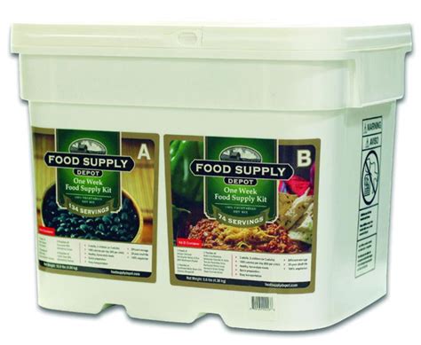 Some examples from the web: 1 Week Emergency Food Supply Kit
