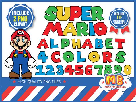 Super Mario Font Png Super Mario Alphabet Mario Letters Etsy