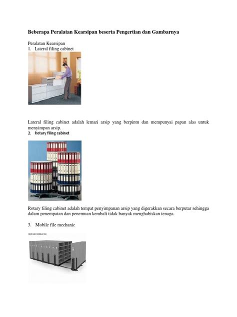 Peralatan kearsipan adalah alat atau sarana yang digunakan dalam bidang kearsipan. Beberapa Peralatan Kearsipan Beserta Pengertian Dan Gambarnya