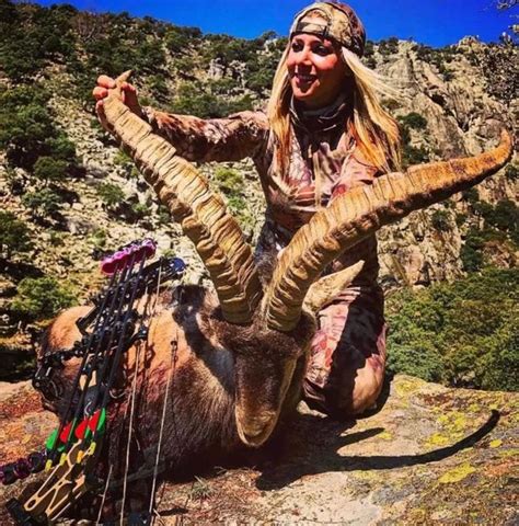 Us Huntress Poses In British Field With Dead Sheep And Blood Covered