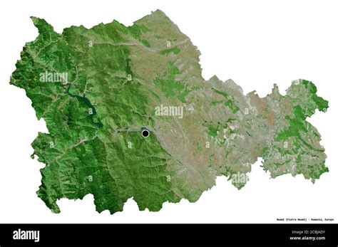 Shape Of Neamț County Of Romania With Its Capital Isolated On White